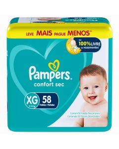 Fralda Pampers Confortsec Xg Leve Mais Pague Menos Pacote C/58