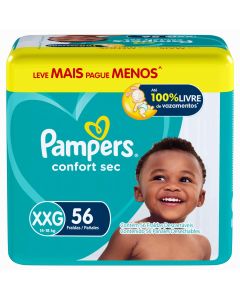 Fralda Pampers Confortsec Xxg Leve Mais Pague Menos Pacote C/56