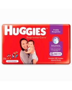 Fralda Huggies Supreme Care Veste Fácil G Pacote C/30
