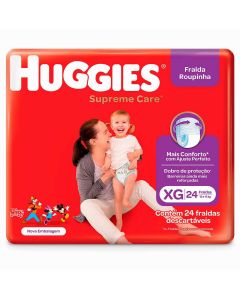Fralda Huggies Supreme Care Veste Fácil Xg Pacote C/24