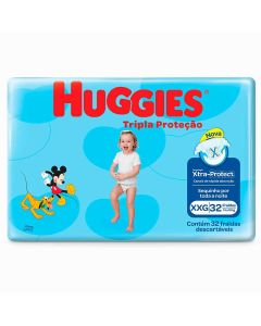 Fralda Huggies Tripla Proteção Mega Xxg Pacote C/32
