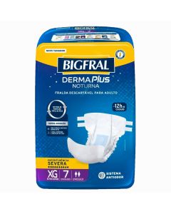 Fralda Geriátrica Bigfral Derma Plus Noturna Xg Pacote C/7