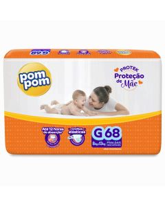 Fralda Pom Pom Protek Proteção de Mãe G Pacote C/68