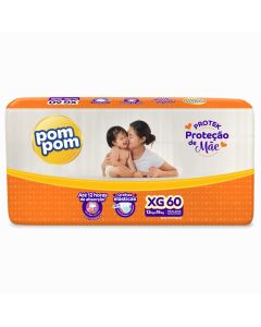 Fralda Pom Pom Protek Proteção de Mãe Xg Pacote C/60