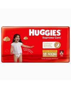 Fralda Huggies Supreme Care Mega Xxxg Pacote C/46