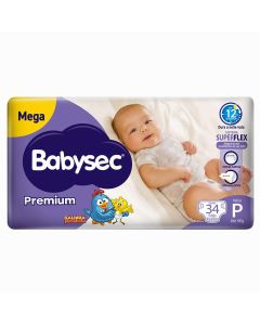 Fralda Babysec Premium Mega P Pacote C/34