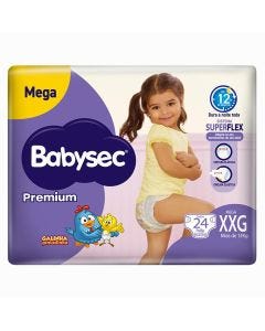 Fralda Babysec Premium Mega Xxg Pacote C/24